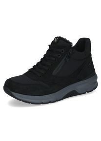Keilsneaker Caprice, Damen, Gr. 40, Synthetik Textil, schwarz, Leder, Textil, Schuhe Keilsneaker, Schn&uuml;rboots mit beidseitigem Rei&szlig;verschluss