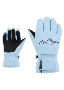 Skihandschuhe Ziener "LAILLA-Z AQUASHIELD M&Auml;DCHEN", Damen, Gr. 6, blau (arctic sky), Kunstfaser, Handschuhe Skihandschuhe, wasserdicht, winddicht, atmungsaktiv, warm, bestickt