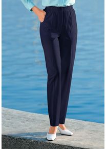 B&uuml;gelfaltenhose COME ON "Schlupfhose Schlupfhose atmungsaktiv und b&uuml;gelarm", Damen, Gr. 25, K-Gr, blau (marine), Basic, gerade, Hosen B&uuml;gelfaltenhose