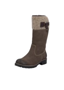 Winterstiefel Rieker, Damen, Gr. 41, Warmfutter, Normalschaft, braun (dunkelbraun), Filz, Lederimitat, unifarben, Basic, Schuhe Winterstiefel, Boots, Blockabsatz, mit wasserabweisender RiekerTEX-Membran