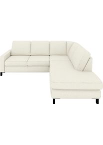 Ecksofa Musterring "MR365", beige (snow), B:233cm H:84cm T:219cm, 100% Polyester, Sofas, Ecksofa, Mit flacher 15 cm Armlehne, wahlweise in 3 Materialien, 233 x 219 cm