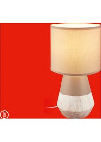 Briloner Leuchten LED Tischleuchte "LINDA", beige, 1, &Oslash; 18cm H: 34cm, 1 Stk., Leuchten, 18x34 cm, Schlafzimmer, Wohnzimmer, Flur, LED Tischleuchte