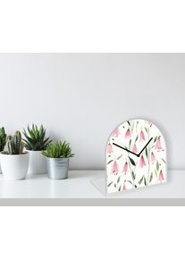 Tischuhr queence "Maigl&ouml;ckchen in Rosa", rosa, Tischuhren, Tischuhr, Tischuhr aus Acrylglas, Uhr, bedruckt, ger&auml;uschlos, modern