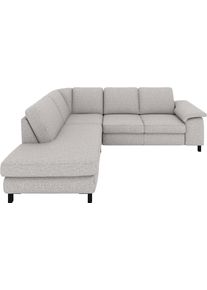 Ecksofa Musterring "MR365", beige (elephant), B:247cm H:84cm T:219cm, 100% Polyester, Sofas, Ecksofa, Mit gerundeter 29 cm Armlehne, wahlweise in 3 Materialien,247 x 219 cm
