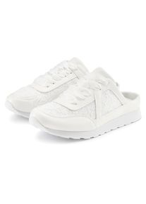 Sabot Lascana "Slip-On-Sneaker, Halbschuh, Sabot, Sneaker", Damen, Gr. 42, Textil, wei&szlig;, Obermaterial: 100% Textilmaterial. Decksohle: 100% Textilmaterial. Futter: 100% Textilmaterial. Laufsohle: 100% Synthetik, unifarben, Schuhe Sabot, NEU zum Reinschl&uuml;pfen aus Textil VEGAN