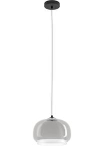 Eglo H&auml;ngeleuchte "BELOMONTEJO", wei&szlig; (schwarz, wei&szlig;), 1, &Oslash; 30cm H: 126cm, 1 Stk., Leuchten, H&auml;ngelampe, Lampe h&auml;ngend, chrom Glas, Wohnzimmer, H&auml;ngeleuchte