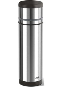 Isolierflasche Emsa "Mobilty", grau (silberfarben, anthrazit), 500ml, Edelstahl, Trinkflaschen, Isolierflasche, Edelstahl schwarz, SAFE LOC-Verschluss, 100% dicht, 12h hei&szlig;/24h kalt