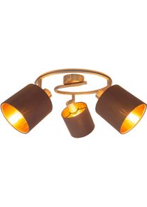 N&auml;ve N&Auml;VE Deckenleuchte "Maron", braun, 3, &Oslash; 12cm H: 22cm, 1 Stk., Leuchten, 3er Decken-, Wandleuchte, Rondell, Spot, 3xE14 max. 40W, Metall/Textil, Deckenleuchte
