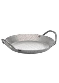 Servierpfanne GSW "Eisen", silberfarben, H:3cm &Oslash;:20cm, Pfannen, Servierpfanne, Pfanne aus rauten geschmiedetem Eisen in starker Gastro-Qualit&auml;t