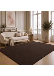 Teppich the carpet "kuschelig & Super Soft, Anti-Rutsch Unterseite", braun, B:300cm H:16mm L:400cm, Polyester, Teppiche, Teppich, Waschbar bis 30 Grad, Felloptik, Wohnzimmer Teppich, Kundenliebling