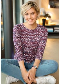 T-Shirt WITT "Shirt Shirt mit Grafik-Muster", Damen, Gr. 54, lila (burgund, ros&eacute;, bedruckt), Basic, Rundhals, Shirts T-Shirt