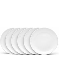 Dessertteller Van Well "Malm&ouml;, Teller 20 cm, 6 St&uuml;ck", wei&szlig;, H:2,3cm &Oslash;:20cm, Steingut, Speiseteller, Dessertteller, Teller Set, Steingut, sp&uuml;lmaschinen-/mikrowellengeeignet