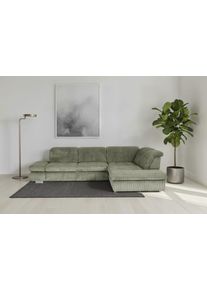 Ecksofa DIE PLANBAR "MP-IN17004 L-Form, Breite 323 cm, mit Kaltschaum-Polsterung", gr&uuml;n (forest), B:323cm H:84cm T:260cm, 100% Polyester, Sofas, Ecksofa, inkl. Sitztiefenverstellung, wahlweise weitere Funktionen