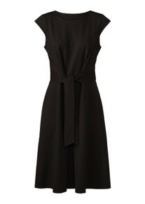 Shirtkleid Heine "Jersey-Kleid Etuikleid inklusive Bindeg&uuml;rtel", Damen, Gr. 36, Normalgr&ouml;&szlig;en, schwarz, Elegant, Rundhals, Kleider Shirtkleid