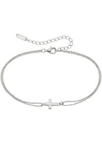 Armband "Schmuck Geschenk Armband mit Kreuz", silber (silberfarben), ANISTON JEWELRY & WATCHES, Armb&auml;nder, Damen, 23cm, Silber 925 (Sterlingsilber), Armband