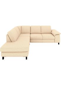 Ecksofa Musterring "MR365", beige (nature), B:247cm H:84cm T:219cm, 100% Polyester, Sofas, Ecksofa, Mit gerundeter 29 cm Armlehne, wahlweise in 3 Materialien,247 x 219 cm