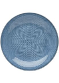 Dessertteller Van Well "Teller Set, Jive, Teller 21 cm, 6 St&uuml;ck", blau, H:2,5cm &Oslash;:21cm, Porzellan, Speiseteller, Dessertteller, dezentes Spiraldekor, sp&uuml;lmaschinen-und mikrowellengeeignet