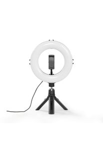 Hama Ringlicht "LED Ringleuchte mit Stativ f&uuml;r Handy, Webcam, Mikrofon, Videokonferenz", schwarz, B:21cm, Lichtanlagen, Ringlicht