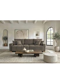 Big-Sofa WERK2 "Rimini Mega-Couch, 4-Sitzer, Cord, XXL Couch mit gro&szlig;er Sitztiefe", braun (taupe), B:240cm H:87cm T:115cm, 90% Polyester, 10% Nylon, Sofas, Big-Sofa, Megasofa mit 4 Sitzpl&auml;tzen, losen R&uuml;ckenkissen & Zierkissen