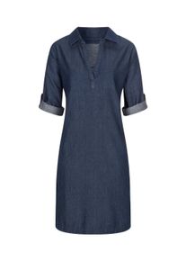 Hemdblusenkleid WITT "Jeans-Kleid Jeanskleid in Schlupfform", Damen, Gr. 38, Normalgr&ouml;&szlig;en, blau (blau, stone, washed), Sportlich, V-Ausschnitt, Kleider Hemdblusenkleid