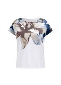 CR&Eacute;ATION L T-Shirt CREATION L "Shirt Rundhalsshirt mit Bl&uuml;ten-Druck", Damen, Gr. 42, bunt (ecru, hellblau, bedruckt), Elegant, Rundhals, Shirts T-Shirt