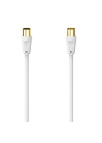 Hama TV-Kabel "Antennen-Kabel Koax-Stecker-Koax-Kupplung vergoldet 3m100dB", wei&szlig;, 300cmcm, Kabel, TV-Kabel
