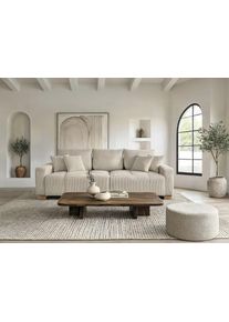 Big-Sofa WERK2 "Rimini Mega-Couch, 4-Sitzer, Cord, XXL Couch mit gro&szlig;er Sitztiefe", beige, B:240cm H:87cm T:115cm, 90% Polyester, 10% Nylon, Sofas, Big-Sofa, Megasofa mit 4 Sitzpl&auml;tzen, losen R&uuml;ckenkissen & Zierkissen