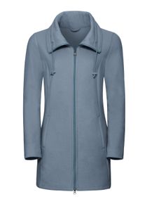 Fleecejacke SIEH AN "Long-Fleecejacke Fleecejacke mit 2-Wege-Rei&szlig;verschluss", Damen, Gr. 40, blau (hellblau), Fleece, , Basic, Jacken Fleecejacke