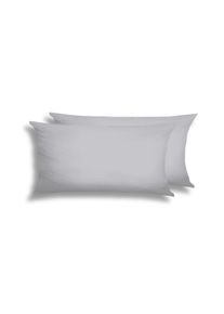 Kissenbez&uuml;ge Florella "Uni silber Edel-Satin, 100% Baumwolle", grau (silber), B:40cm L:80cm, Satin, Obermaterial: 100% Baumwolle CO., Kissenbez&uuml;ge, Kissenbez&uuml;ge