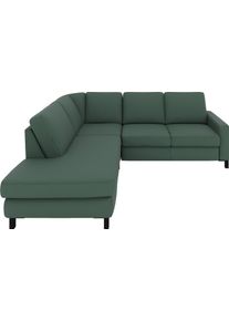 Ecksofa Musterring "MR365", gr&uuml;n, B:233cm H:84cm T:219cm, 95% Polyester, 5% Nylon, Sofas, Ecksofa, Mit flacher 15 cm Armlehne, wahlweise in 3 Materialien, 233 x 219 cm