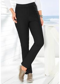 Bequeme Jeans SIEH AN "Jeans Stretch-Jeans mit Rundum-Dehnbund", Damen, Gr. 52, N-Gr, schwarz (schwarz, denim), Basic, Jeans Bequeme Jeans