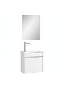 Waschtisch Vcm "3tlg G&auml;ste WC Waschplatz Waschtisch Hagolo Spiegel", wei&szlig;, B:46cm T:26cm, Waschtische, Waschtisch