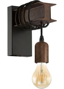 Eglo Wandleuchte "TOWNSHEND 4 Wandlampe, Stahl, Rostoptik, Retro, Vintage, E27", braun (schwarz, braun), 1, H: 19cm, Leuchten, antik-braun, Metallbalken, Wohnzimmer, Esszimmer, Flur, 19x8x18,5cm, Wandleuchte
