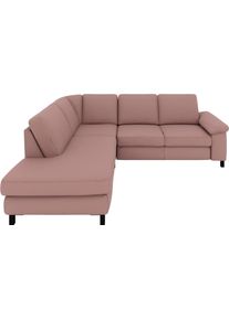 Ecksofa Musterring "MR365", rosa (altrosa), B:240cm H:84cm T:219cm, 95% Polyester, 5% Nylon, Sofas, Ecksofa, Mit aufliegender 28 cm Armlehne,wahlweise in 3 Materialien,240 x 219cm