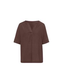 Business-Kost&uuml;m Heine "Bluse + Hose Hosenanzug mit Leinen", Damen, Gr. 40, braun (schoko), Modisch, Kost&uuml;me Business-Kost&uuml;m