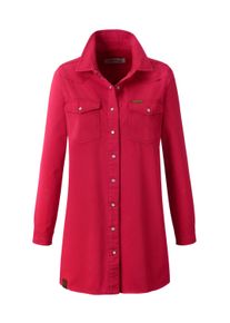 Jeansbluse WITT "Jeans-Longbluse Jeansbluse mit Druckknopfleiste", Damen, Gr. 42, rot (erdbeere), Denim/Jeans;Twill, , Sportlich, Blusen Jeansbluse