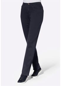 5-Pocket-Jeans SIEH AN "Stretch-Hose 5-Pocket-Hose mit seitlichem Dehnbund", Damen, Gr. 44, Normalgr&ouml;&szlig;en, schwarz (marine), Denim/Jeans;Twill, , Sportlich, gerade, Jeans 5-Pocket-Jeans, mit seitlichem Dehnbund