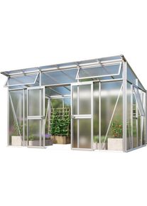 Gew&auml;chshaus Vitavia "Aura 11500", silber (silberfarben), B:392,8cm H:242,3cm T:295cm, Gew&auml;chsh&auml;user, Gew&auml;chshaus, aus besonders stabilen Alu-Profilen, 10 mm Hohlkammerplatten