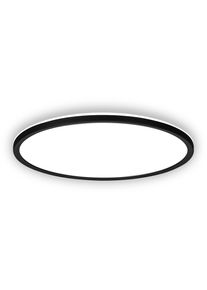 B.K.LICHT LED Panel "SHALLOW", schwarz (matt, schwarz), 1, &Oslash; 24cm H: 3cm, 1 Stk., Leuchten, 24x3 cm, Badlampe, Badezimmer, K&uuml;che, Wohnzimmer, LED Panel