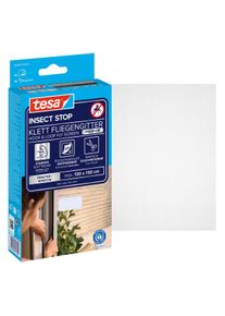 Fliegengitter-Gewebe Tesa "Premium f&uuml;r Fenster, Insektenschutz mit Klettband", wei&szlig; (rahmen: wei&szlig; gewebe: wei&szlig;), B:130cm H:130cm, Insektenschutzgitter, Fliegengitter-Gewebe, selbstklebende Insektenschutz - 130 cm x 130 cm