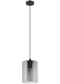 Eglo Pendelleuchte "CADAQUES 1 Pendellampe, schwarz, Rauchglas, H&auml;ngelampe, exkl. E27", schwarz (schwarz, transparent), 1, &Oslash; 16cm, 1 Stk., Leuchten, H&auml;ngeleuchte, Esszimmer, Wohnzimmer, modern und elegant, H:110xD:16cm, Pendelleuchte