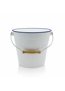 Kr&uuml;ger Putzeimer KR&Uuml;GER "Emaille Mini-Eimer Husum, 1 Liter", wei&szlig;, H:13,5cm T:11cm &Oslash;:14cm, Emaille, Eimer, Putzeimer, Emaille, 1,2 Liter