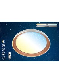 Briloner Leuchten LED Deckenleuchte "GIMA", braun (hellgrau), 1, &Oslash; 43cm H: 8cm, 1 Stk., Leuchten, 43x8 cm, Wohnzimmer, Schlafzimmer, Flur, K&uuml;che, LED Deckenleuchte