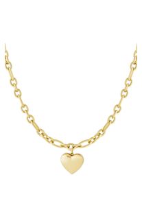 Adelia&acute;s Gliederkette ADELIA&acute;S "Herzanh&auml;nger-Halskette aus Edelstahl mit strukturierten Gliedern 39 cm + 7 cm" Gr. 39, gold (goldfarben), Halsketten, Damen, 39cm, Edelstahl, Gliederkette, Stylischer Modeschmuck mit dem Herzanh&auml;nger an der strukturierten Gliederkette