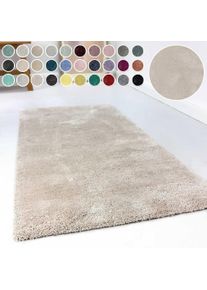 Hochflor-Teppich Esprit "Relaxx ESP-4150", beige (creme, beige), H:25mm &Oslash;:200cm, Kunstfaser, Teppiche, Hochflor-Teppich, Wohnzimmer, sehr gro&szlig;e Farbauswahl, weicher dichter Hochflor