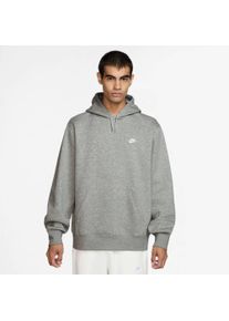 Kapuzensweatshirt Nike Sportswear "M NK CLUB BB PO HOODIE", Herren, Gr. XL, dk grau heather, lt smoke grau, wei&szlig;, angeraute Sweatware, Obermaterial: 80% Baumwolle, 20% Polyester, normal, Rundhals, angesetztes B&uuml;ndchen, Sweatshirts Kapuzensweatshirt, sportlich, mit doppellagiger Kapuze, aus angerautem Fleece