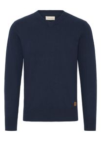 V-Ausschnitt-Pullover Blend "V-Ausschnitt-Pullover BHFibi", Herren, Gr. XL, blau (marineblaus), Obermaterial: 70% Baumwolle CO recyc.. 30% Polyester Pol. recyc.., Pullover V-Ausschnitt-Pullover