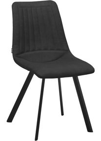 Esszimmerstuhl OMG DESIGN "Pluto", grau (anthracit, schwarz, anthracit), B:47cm H:86cm T:66cm, St&uuml;hle, Esszimmerstuhl, pflegeleichte Microfaser, Lederoptik