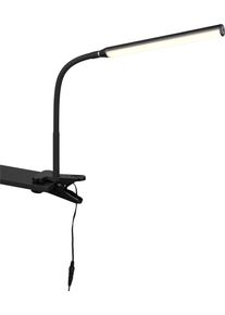 REALITY LEUCHTEN LED Klemmleuchte "NEVADA, 5W 600 Lumen CCT 3000-4000-5000K wamwei&szlig;-kaltwei&szlig;", schwarz (schwarz matt), 1, H: 38cm, 1 Stk., Leuchten, Lichtfarbe einstellbar dimmbar per Sensordimmer schwenkbare Klemmlampe, LED Klemmleuchte