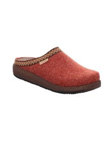Pantoffel Rohde "Novara-D", Damen, Gr. 37, Filz, rot (rostrot), Schuhe Pantoffel, Hausschuh, Homeslipper, Clog mit Stickbord&uuml;re